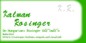 kalman rosinger business card